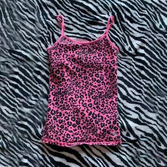 Leopard pattern print tank top